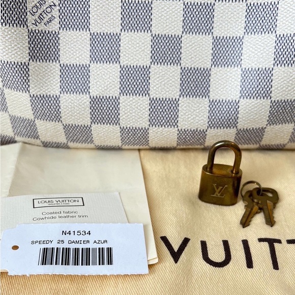 SOLD Authentic LOUIS VUITTON SPEEDY 25 Damier Azur - Picture 5 of 10